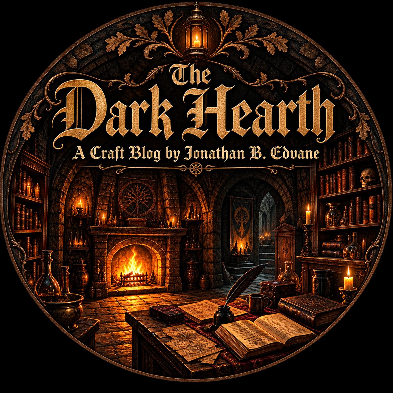 The Dark Hearth. A craft blog on dark fantasy by Jonathan B. Edvane.